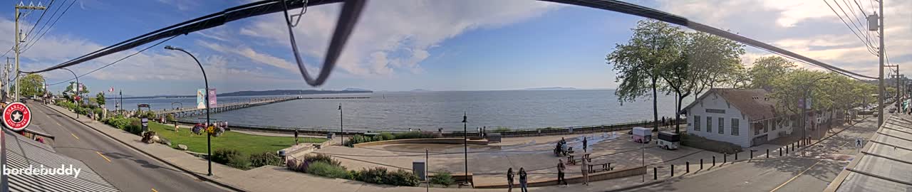 White Rock City Coast & Semiahmoo Bay , USA Mainland View  Live Cam - White Rock, Metro Vancouver, British Columbia, Canada