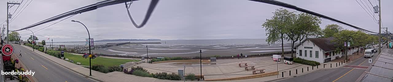 White Rock City Coast & Semiahmoo Bay , USA Mainland View  Live Cam - White Rock, Metro Vancouver, British Columbia, Canada