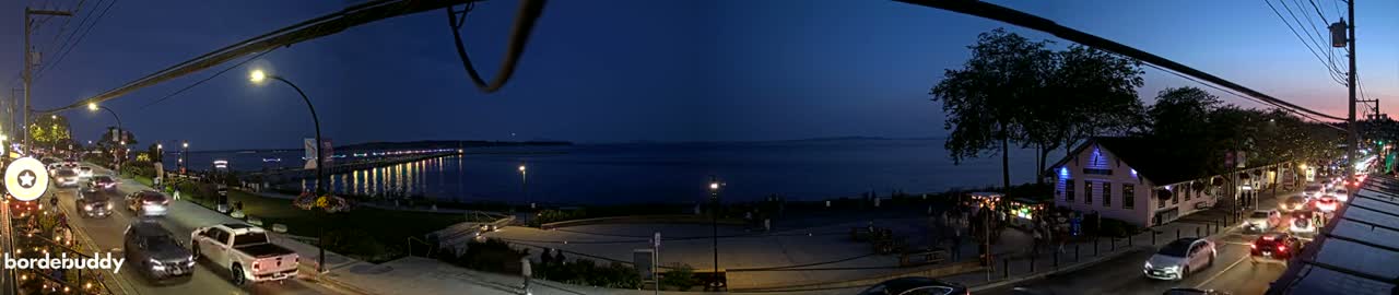 White Rock City Coast & Semiahmoo Bay , USA Mainland View  Live Cam - White Rock, Metro Vancouver, British Columbia, Canada