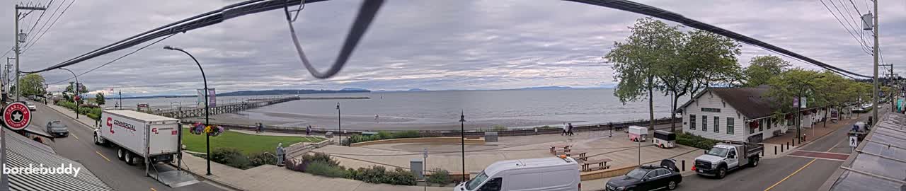 White Rock City Coast & Semiahmoo Bay , USA Mainland View  Live Cam - White Rock, Metro Vancouver, British Columbia, Canada
