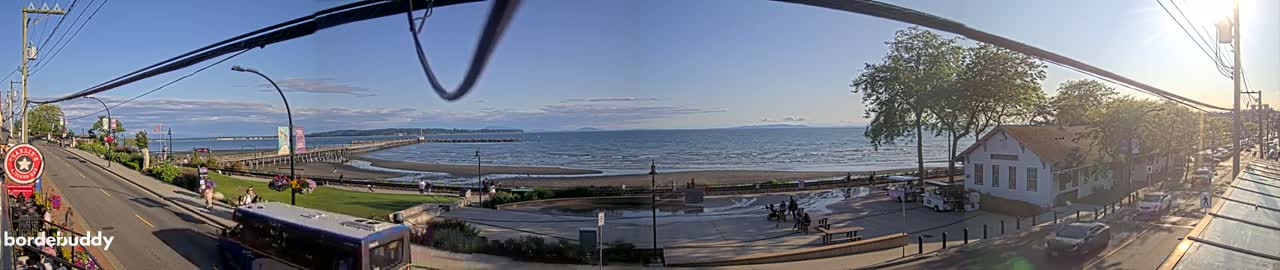 White Rock City Coast & Semiahmoo Bay , USA Mainland View  Live Cam - White Rock, Metro Vancouver, British Columbia, Canada