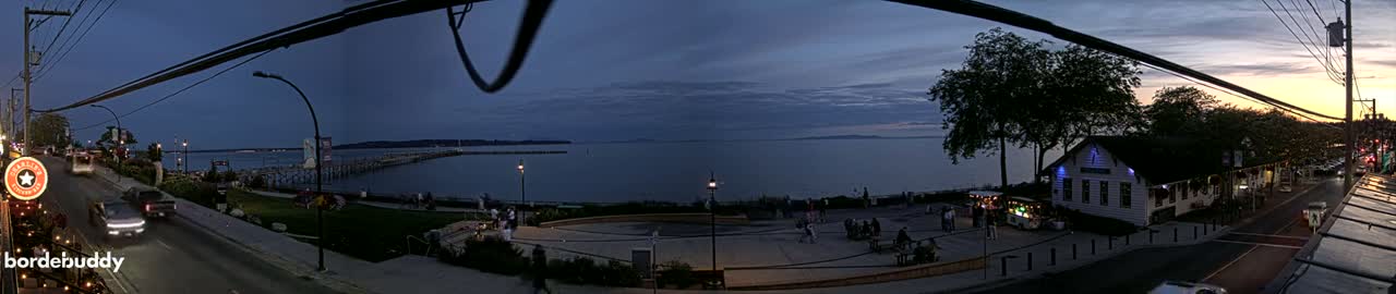 White Rock City Coast & Semiahmoo Bay , USA Mainland View  Live Cam - White Rock, Metro Vancouver, British Columbia, Canada