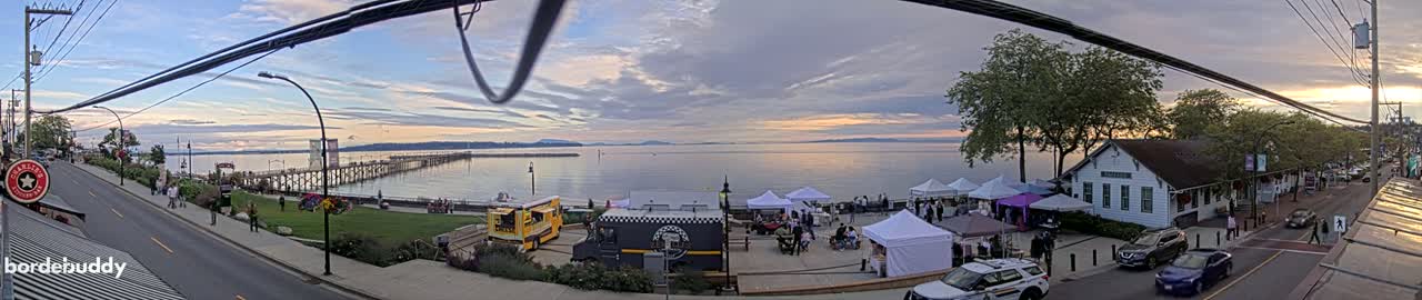 White Rock City Coast & Semiahmoo Bay , USA Mainland View  Live Cam - White Rock, Metro Vancouver, British Columbia, Canada