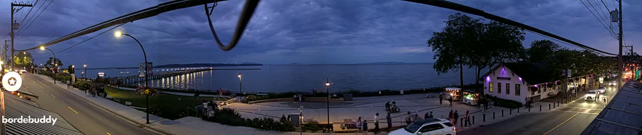 White Rock City Coast & Semiahmoo Bay , USA Mainland View  Live Cam - White Rock, Metro Vancouver, British Columbia, Canada