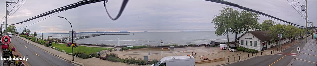 White Rock City Coast & Semiahmoo Bay , USA Mainland View  Live Cam - White Rock, Metro Vancouver, British Columbia, Canada
