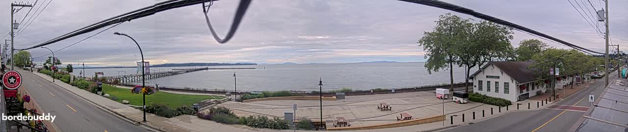 White Rock City Coast & Semiahmoo Bay , USA Mainland View  Live Cam - White Rock, Metro Vancouver, British Columbia, Canada