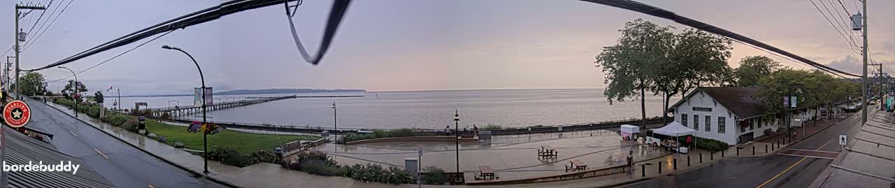 White Rock City Coast & Semiahmoo Bay , USA Mainland View  Live Cam - White Rock, Metro Vancouver, British Columbia, Canada