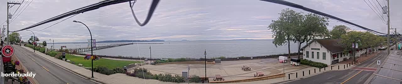 White Rock City Coast & Semiahmoo Bay , USA Mainland View  Live Cam - White Rock, Metro Vancouver, British Columbia, Canada