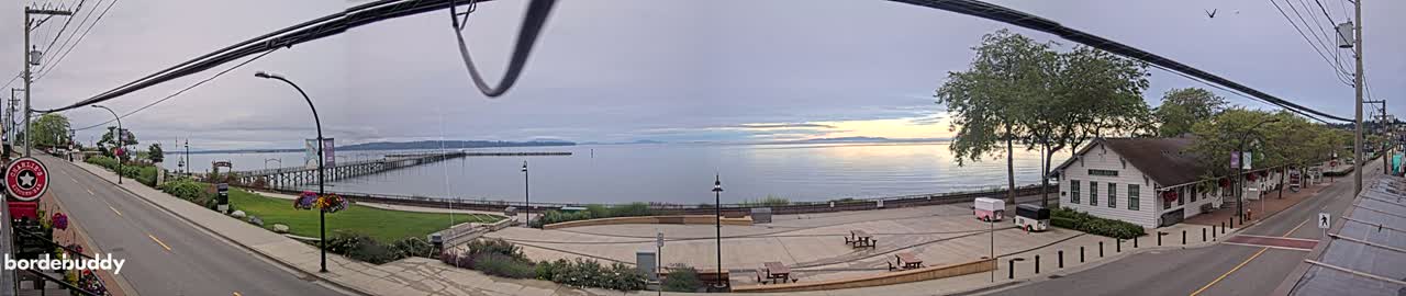 White Rock City Coast & Semiahmoo Bay , USA Mainland View  Live Cam - White Rock, Metro Vancouver, British Columbia, Canada