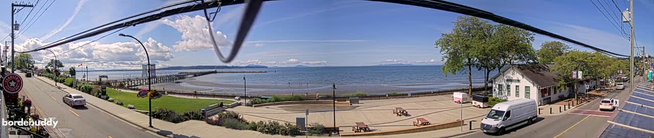 White Rock City Coast & Semiahmoo Bay , USA Mainland View  Live Cam - White Rock, Metro Vancouver, British Columbia, Canada