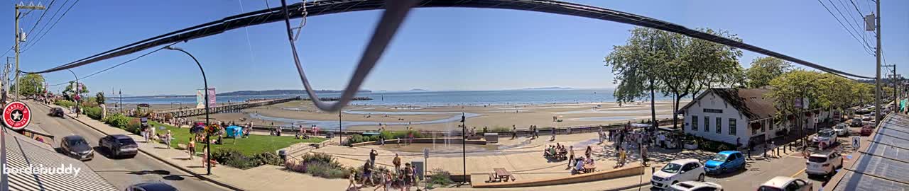 White Rock City Coast & Semiahmoo Bay , USA Mainland View  Live Cam - White Rock, Metro Vancouver, British Columbia, Canada