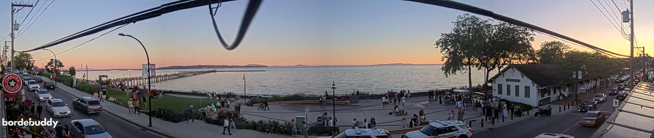White Rock City Coast & Semiahmoo Bay , USA Mainland View  Live Cam - White Rock, Metro Vancouver, British Columbia, Canada