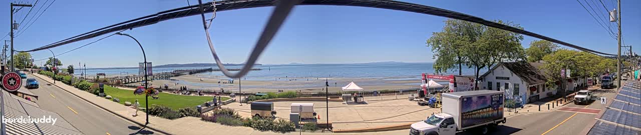 White Rock City Coast & Semiahmoo Bay , USA Mainland View  Live Cam - White Rock, Metro Vancouver, British Columbia, Canada