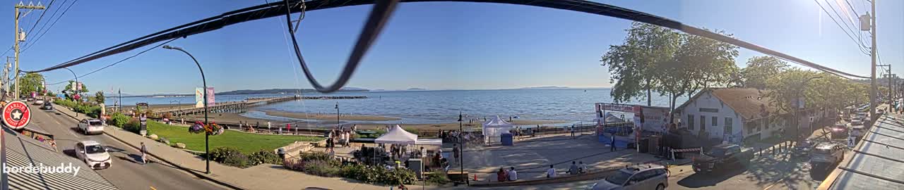 White Rock City Coast & Semiahmoo Bay , USA Mainland View  Live Cam - White Rock, Metro Vancouver, British Columbia, Canada