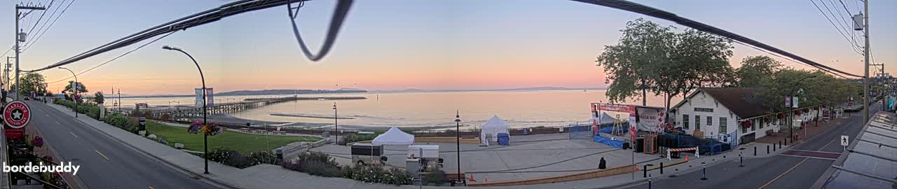 White Rock City Coast & Semiahmoo Bay , USA Mainland View  Live Cam - White Rock, Metro Vancouver, British Columbia, Canada