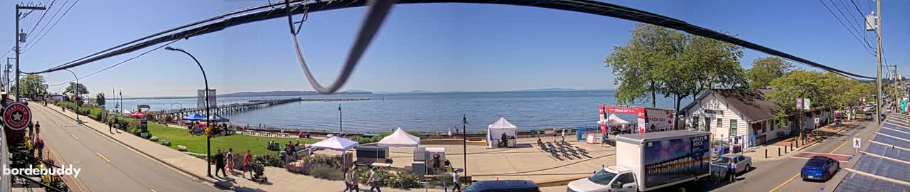 White Rock City Coast & Semiahmoo Bay , USA Mainland View  Live Cam - White Rock, Metro Vancouver, British Columbia, Canada