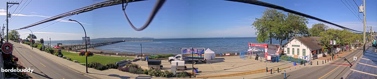White Rock City Coast & Semiahmoo Bay , USA Mainland View  Live Cam - White Rock, Metro Vancouver, British Columbia, Canada