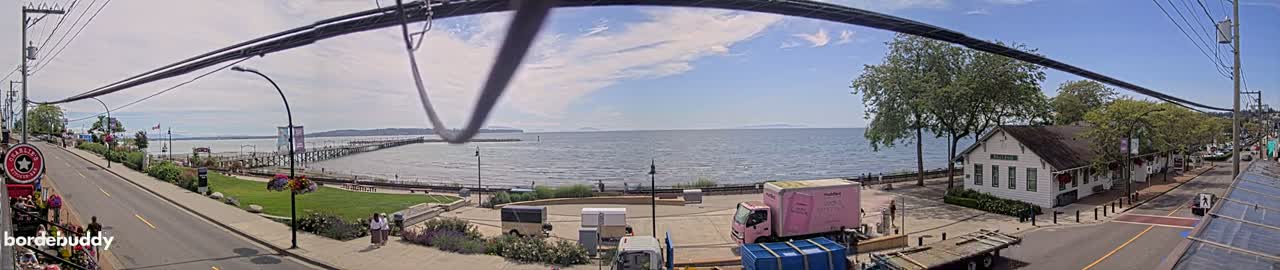 White Rock City Coast & Semiahmoo Bay , USA Mainland View  Live Cam - White Rock, Metro Vancouver, British Columbia, Canada