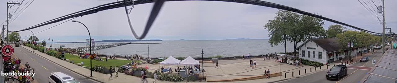 White Rock City Coast & Semiahmoo Bay , USA Mainland View  Live Cam - White Rock, Metro Vancouver, British Columbia, Canada