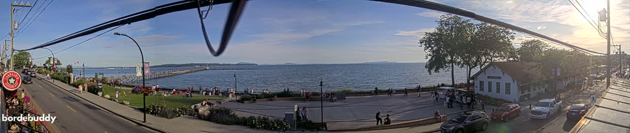 White Rock City Coast & Semiahmoo Bay , USA Mainland View  Live Cam - White Rock, Metro Vancouver, British Columbia, Canada