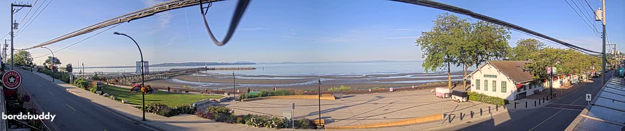 White Rock City Coast & Semiahmoo Bay , USA Mainland View  Live Cam - White Rock, Metro Vancouver, British Columbia, Canada