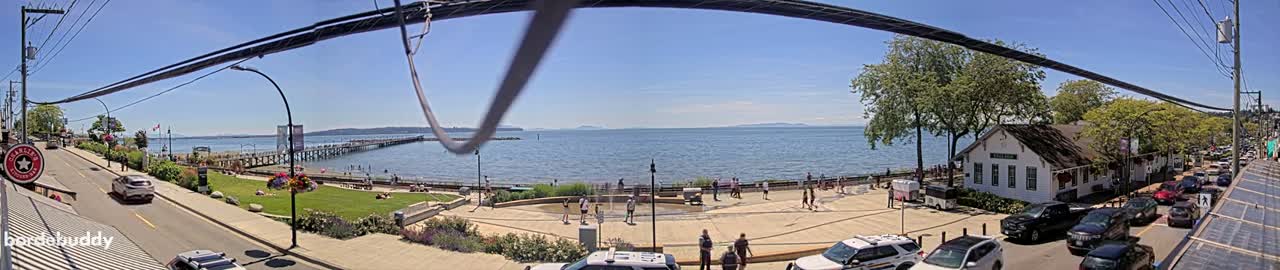 White Rock City Coast & Semiahmoo Bay , USA Mainland View  Live Cam - White Rock, Metro Vancouver, British Columbia, Canada