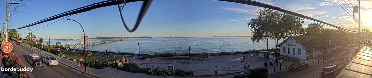 White Rock City Coast & Semiahmoo Bay , USA Mainland View  Live Cam - White Rock, Metro Vancouver, British Columbia, Canada