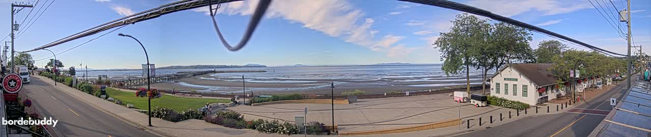 White Rock City Coast & Semiahmoo Bay , USA Mainland View  Live Cam - White Rock, Metro Vancouver, British Columbia, Canada