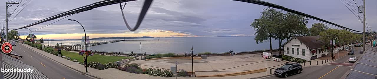 White Rock City Coast & Semiahmoo Bay , USA Mainland View  Live Cam - White Rock, Metro Vancouver, British Columbia, Canada