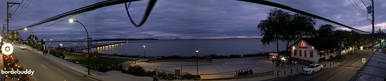 White Rock City Coast & Semiahmoo Bay , USA Mainland View  Live Cam - White Rock, Metro Vancouver, British Columbia, Canada