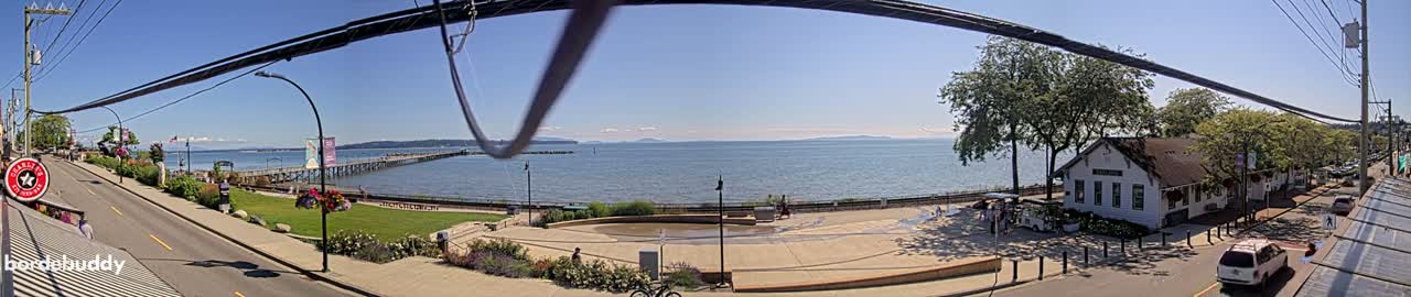 White Rock City Coast & Semiahmoo Bay , USA Mainland View  Live Cam - White Rock, Metro Vancouver, British Columbia, Canada