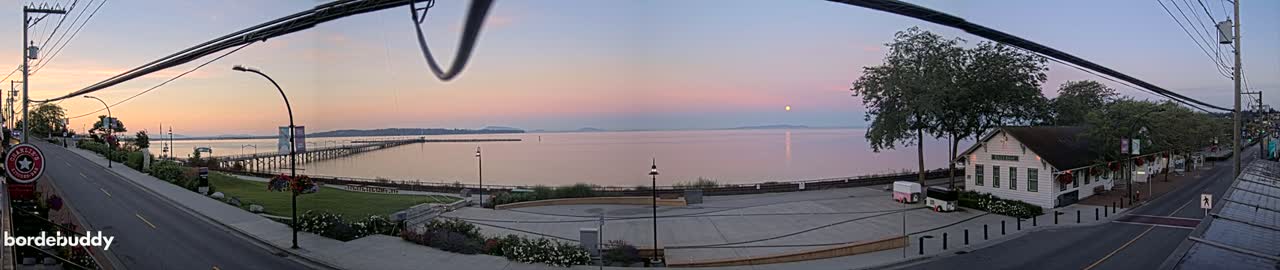 White Rock City Coast & Semiahmoo Bay , USA Mainland View  Live Cam - White Rock, Metro Vancouver, British Columbia, Canada