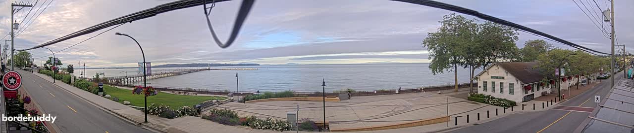 White Rock City Coast & Semiahmoo Bay , USA Mainland View  Live Cam - White Rock, Metro Vancouver, British Columbia, Canada