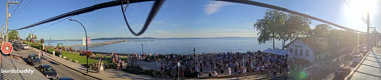 White Rock City Coast & Semiahmoo Bay , USA Mainland View  Live Cam - White Rock, Metro Vancouver, British Columbia, Canada