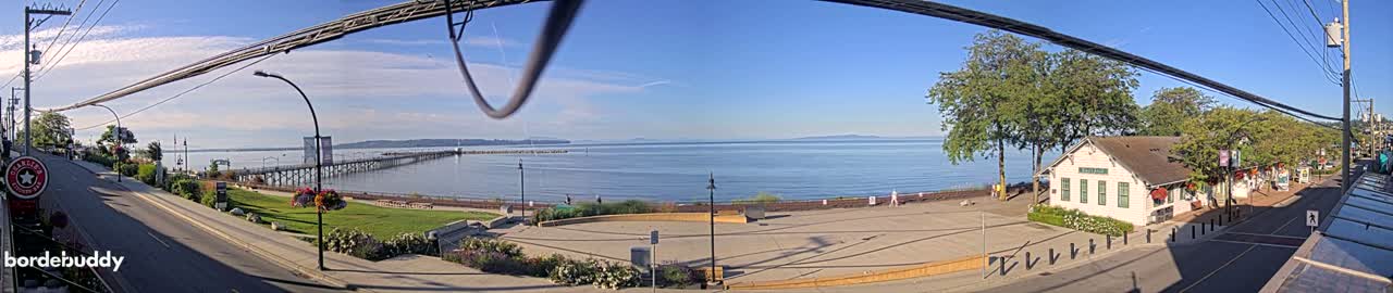White Rock City Coast & Semiahmoo Bay , USA Mainland View  Live Cam - White Rock, Metro Vancouver, British Columbia, Canada