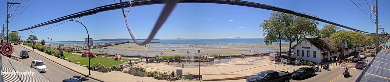 White Rock City Coast & Semiahmoo Bay , USA Mainland View  Live Cam - White Rock, Metro Vancouver, British Columbia, Canada