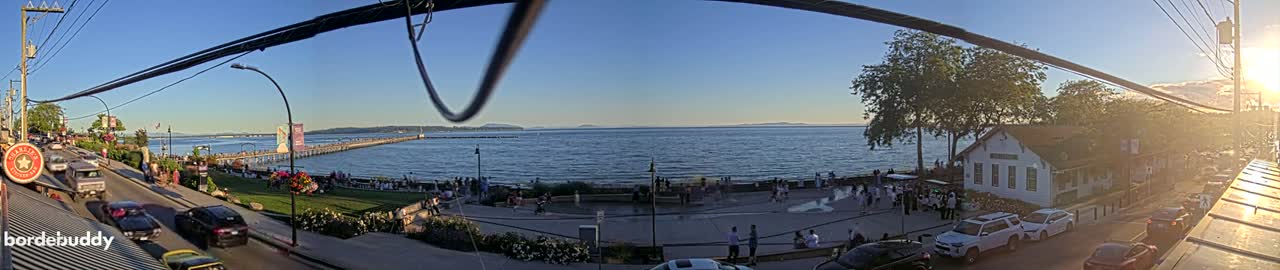 White Rock City Coast & Semiahmoo Bay , USA Mainland View  Live Cam - White Rock, Metro Vancouver, British Columbia, Canada