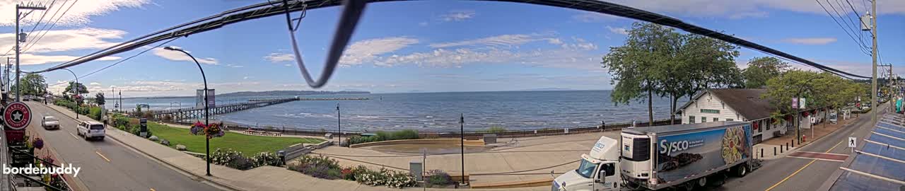 White Rock City Coast & Semiahmoo Bay , USA Mainland View  Live Cam - White Rock, Metro Vancouver, British Columbia, Canada