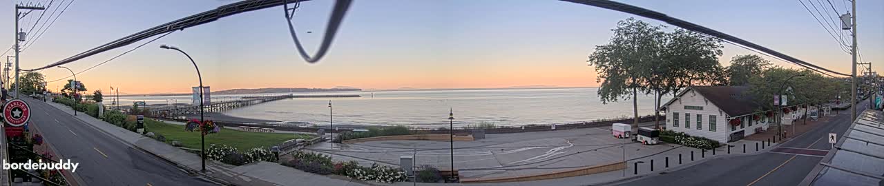 White Rock City Coast & Semiahmoo Bay , USA Mainland View  Live Cam - White Rock, Metro Vancouver, British Columbia, Canada