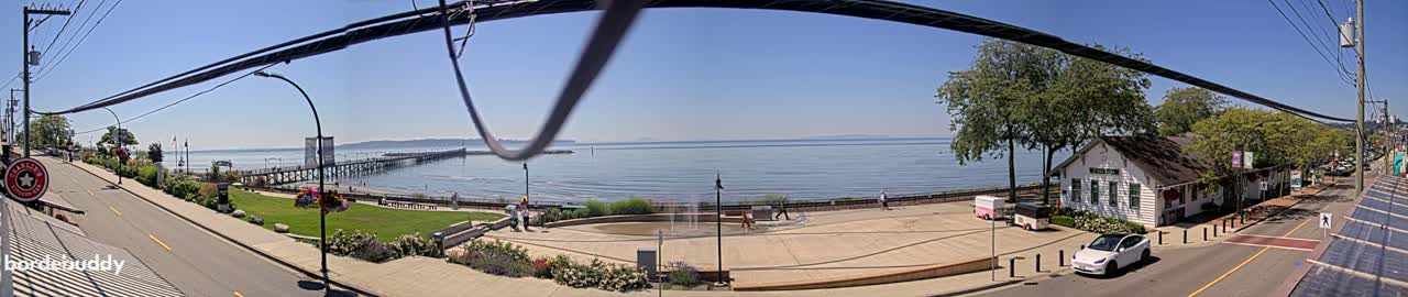 White Rock City Coast & Semiahmoo Bay , USA Mainland View  Live Cam - White Rock, Metro Vancouver, British Columbia, Canada