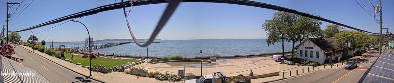 White Rock City Coast & Semiahmoo Bay , USA Mainland View  Live Cam - White Rock, Metro Vancouver, British Columbia, Canada