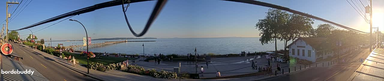 White Rock City Coast & Semiahmoo Bay , USA Mainland View  Live Cam - White Rock, Metro Vancouver, British Columbia, Canada