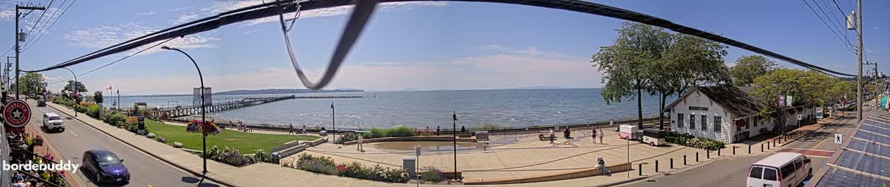 White Rock City Coast & Semiahmoo Bay , USA Mainland View  Live Cam - White Rock, Metro Vancouver, British Columbia, Canada