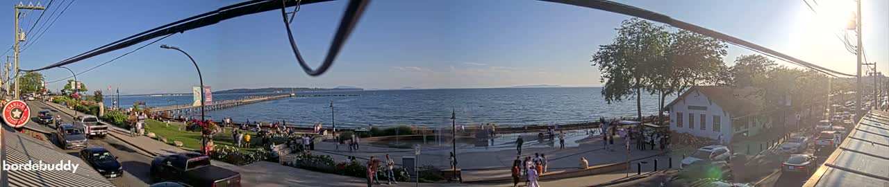 White Rock City Coast & Semiahmoo Bay , USA Mainland View  Live Cam - White Rock, Metro Vancouver, British Columbia, Canada