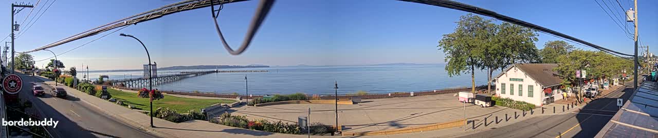 White Rock City Coast & Semiahmoo Bay , USA Mainland View  Live Cam - White Rock, Metro Vancouver, British Columbia, Canada