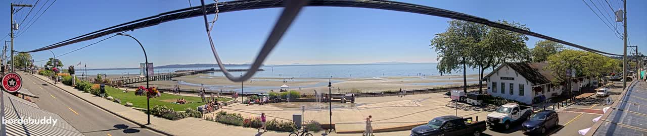 White Rock City Coast & Semiahmoo Bay , USA Mainland View  Live Cam - White Rock, Metro Vancouver, British Columbia, Canada