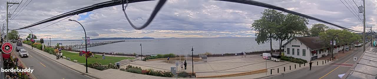 White Rock City Coast & Semiahmoo Bay , USA Mainland View  Live Cam - White Rock, Metro Vancouver, British Columbia, Canada