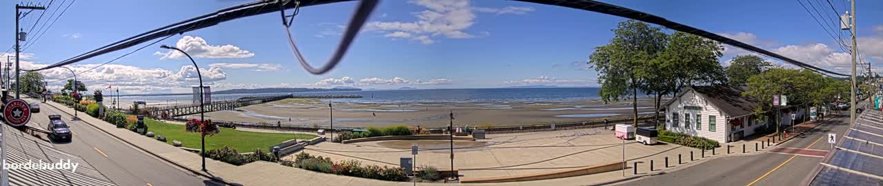 White Rock City Coast & Semiahmoo Bay , USA Mainland View  Live Cam - White Rock, Metro Vancouver, British Columbia, Canada