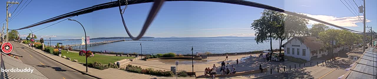 White Rock City Coast & Semiahmoo Bay , USA Mainland View  Live Cam - White Rock, Metro Vancouver, British Columbia, Canada