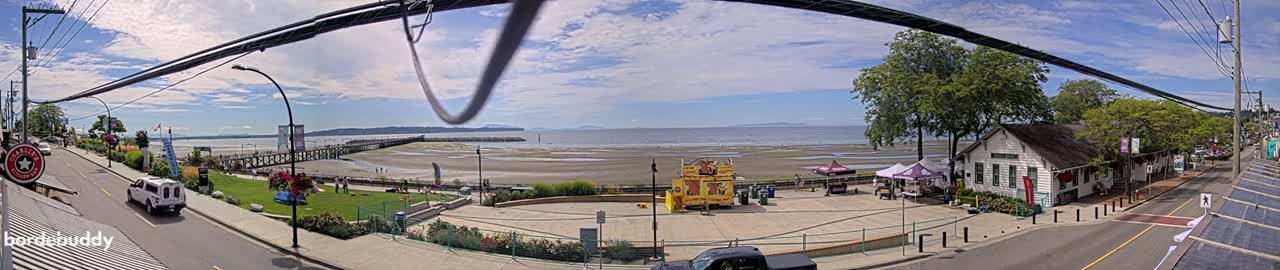 White Rock City Coast & Semiahmoo Bay , USA Mainland View  Live Cam - White Rock, Metro Vancouver, British Columbia, Canada